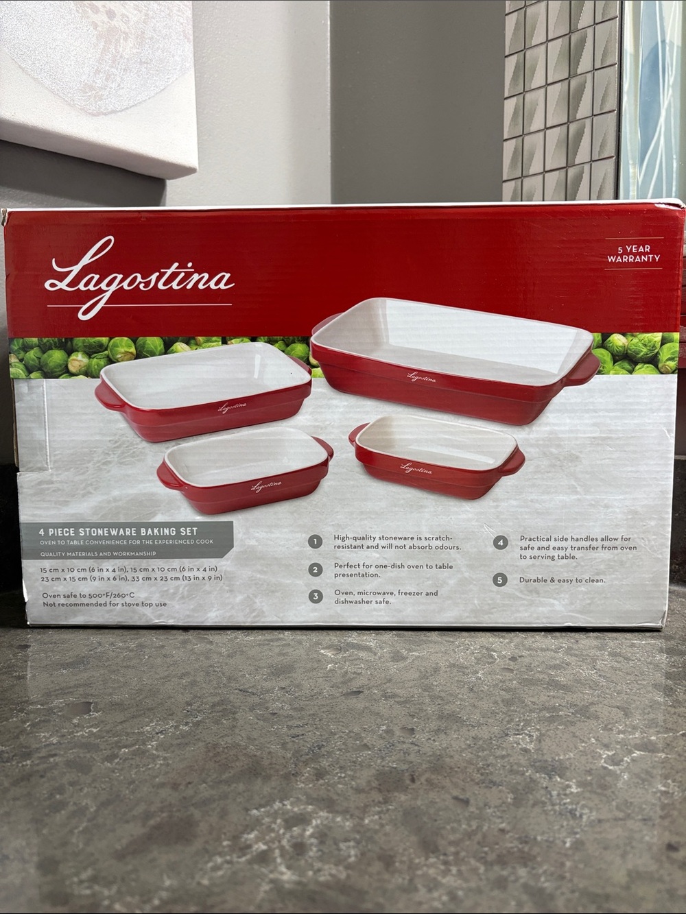 LAGOSTINA Red Stoneware Baking Set - 4 Piece